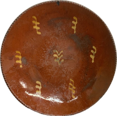 19th century redware plate - century,